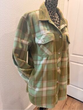 Thread & Supply Green Plaid Fleece Shacket